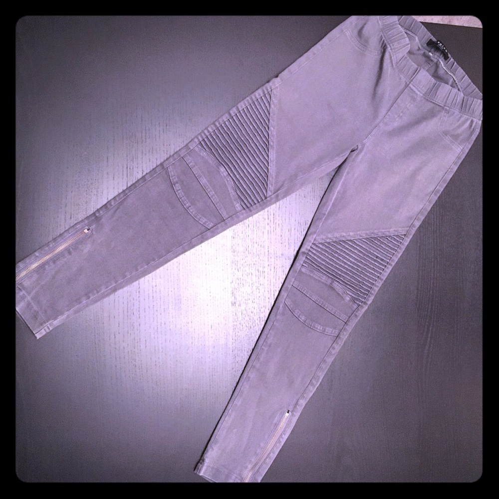 Grey Moto Jeggings, Sz S